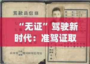 “无证”驾驶新时代:准驾证取消政策的革新之路
