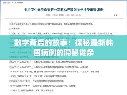 数字背后的故事:探秘最新韩国病例的隐秘链条