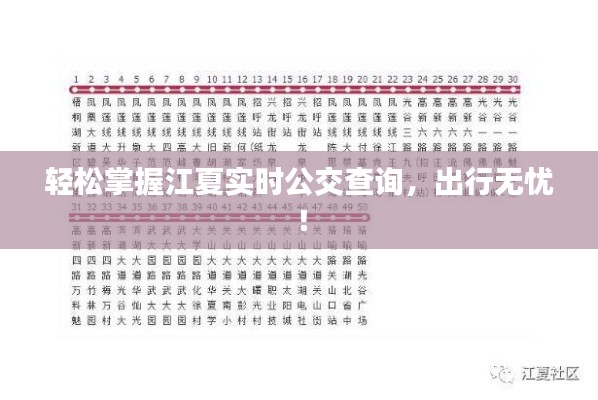 轻松掌握江夏实时公交查询,出行无忧!