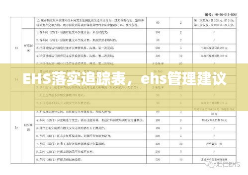 EHS落实追踪表,ehs管理建议