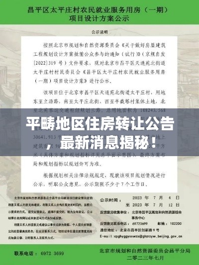 平畴地区住房转让公告,最新消息揭秘!
