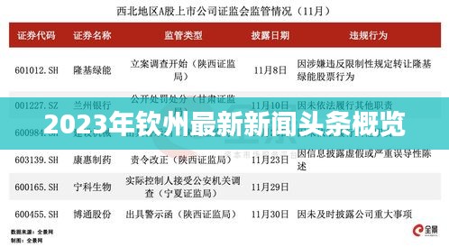 2023年钦州最新新闻头条概览